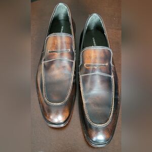 Men's Donald J. Pliner Zylon Leather Shoes, Made in Brazil, Penny Loafers Size 9